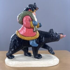 House Hatten Santa Riding Bear Figurine 561/5000 Christmas Holiday Decor 1996